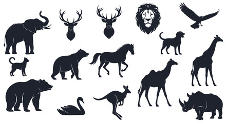 Create amazing animal designs with this elegant silhouette set for logos, branding, and much more now
