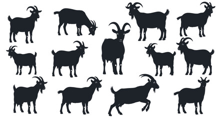 Goat silhouette seamless pattern for rustic designs and farm branding projects, creative animal illustration