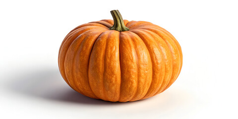 Pumpkin isolated on clean white with natural shadows and photorealistic realistic surface detail