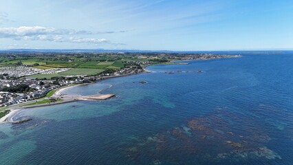 survol des plages et du port de Ballywalter en Irlande du nord