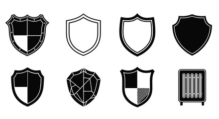 Shield vector icons, security and protection symbols for your projects, offering modern graphic solutions