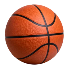 Fotobehang Basketbal Orange textured basketball on a transparent field on transparent background  © shahar