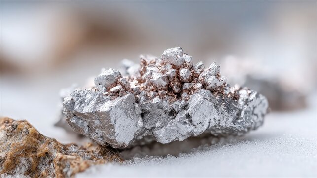 Close-up view of silver iodide crystals highlighting detailed texture and formation for educational and scientific use