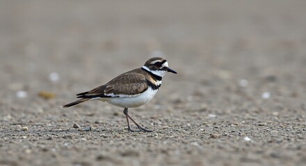 Petit Pluvier �l�gant marche plage sable doux lumi�re naturelle. AI Generated