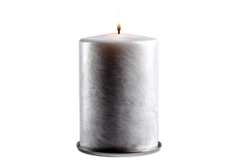 Elegant White Candle Illuminating the Darkness with a Soft, Glowing Flame