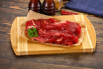 Raw beef meat piece for cooking