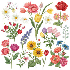 Flower explosion graphic pack 41 PNG burst of floral design elements abstract floral boom vector art vibrant flower pack isolated background transparent image creative rendering