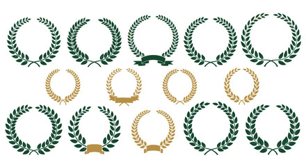 Elegant laurel wreaths symbolizing achievement, victory, and honor for design projects