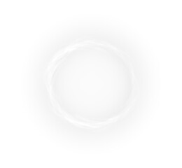 Smoke ring, circular vapour, soft fluffy edges, realistic PNG effect. Transparent Overlay of white fog loop with dreamy halo, mist frame for abstract and artistic design.