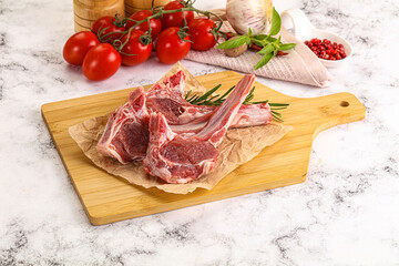 Raw Rack of Lamb for cooking