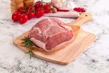 Raw pork meat piece for cooking
