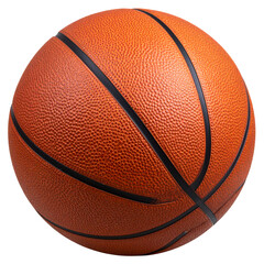 Orange textured basketball, sporting equipment on transparent background