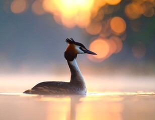 Great Crested Grebe at Sunrise