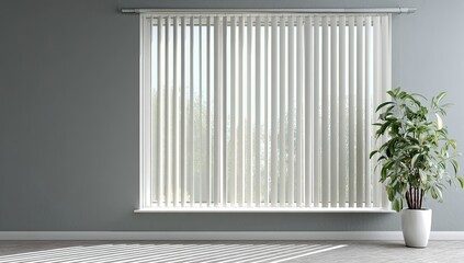Interior window scene with blinds