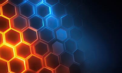 Abstract glowing hexagonal pattern