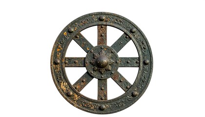 Obraz premium Rusted Wheel Decoration, Outdoor Display