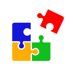 Obraz premium Puzzle, solution, task - vector icon