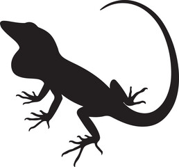Anole lizard silhouette vector illustration for wildlife and nature designs