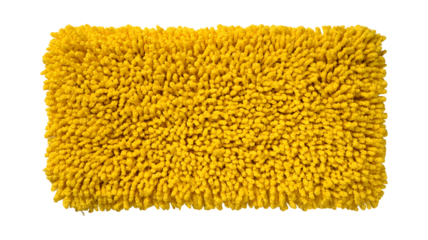 Vibrant Yellow Shag Rug Detail on transparent background, Adding Texture and Warmth
