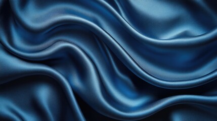 Obraz premium Draped Blue Silk Fabric Showing Elegant Waves