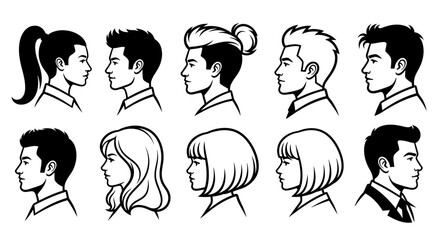 Diverse modern people profile icons capturing professional style and individuality