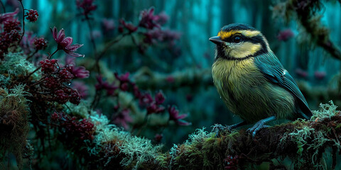 Elegant Wild Grey Wagtail Perched Calmly with Resting Wings in Scenic Landscape 美しい野鳥キセキレイ
