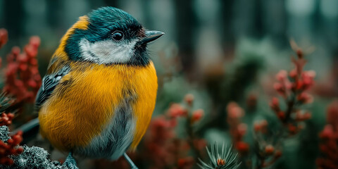 Beautiful Grey Wagtail Bird Resting Its Wings on a Branch in Peaceful Nature 美しい野鳥キセキレイ