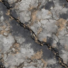 Fototapeta premium Seamless Top View of Asphalt Road Texture with Cracks and Damage