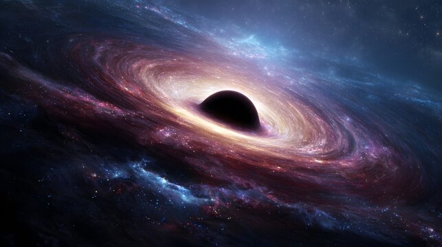 Explore the depths of space a cosmic black hole and galaxy artwork for astronomy and science enthusiasts