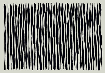 Pattern of uneven vertical brush strokes. Hand drawn striped background in beige color. Abstract minimalist Scandinavian hand drawn design for backgrounds, textiles, fashion, wallpapers. Vector ink.