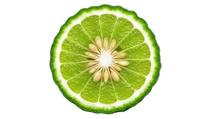 Isolated Bergamot Fruit Cut