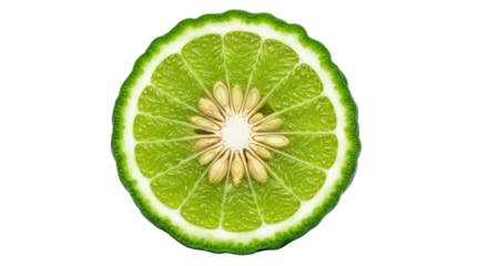 Isolated Bergamot Fruit Cut