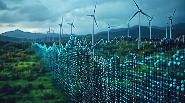 Wind Turbines Generating Green Energy Data Visualization