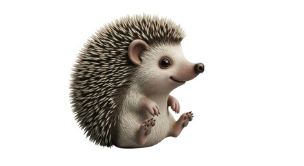Isolated Cartoon Hedgehog Character
