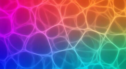 Abstract glowing intricate network on vibrant rainbow gradient