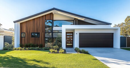 Modern house exterior with a contemporary design.