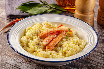 Risotto with natural crab leg