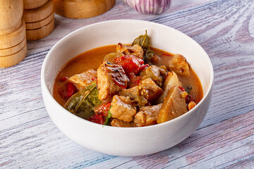 Thai Tom Yum soup with chicken