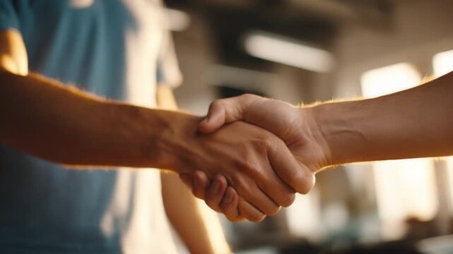 Handshake: two persons sealing a deal. it's about cooperation, agreement, partnership and support in the workplace. the handshake symbolizing trust and mutual respect