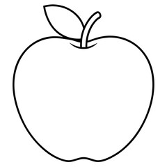 Apple Line Art Printable Coloring Page for Adults