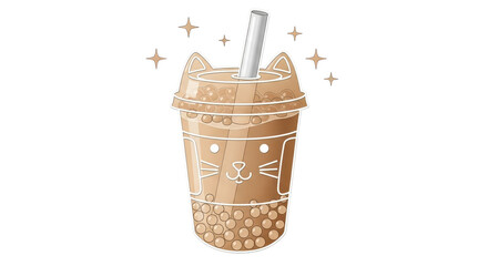 Isolated Cup of bubble tea