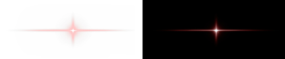 Lens flare, red light, glow, circle, shine, bright. Glowing beam PNG with abstract ray Overlay, transparent sparkle star effect for festive design.