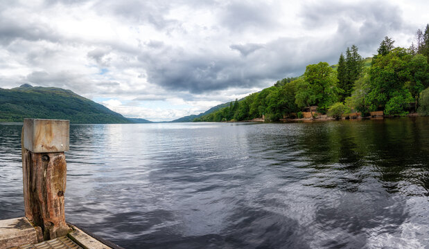 Loch Lomond during summer calm water morning, Scotland, UK