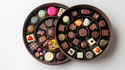 Decadent Delight: Assorted Pralines in Round Chocolate Box
