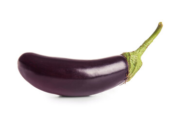 Fresh eggplant on white background