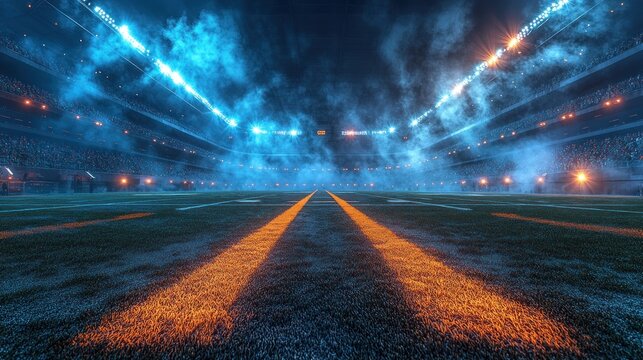 Night Stadium Football Field Game Atmosphere