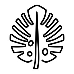 Obraz premium A linear style icon representing monstera leaf
