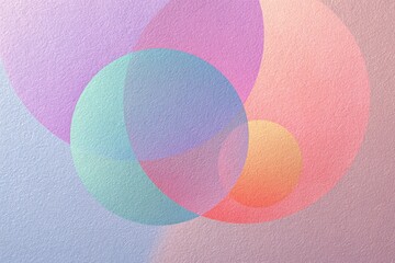Fototapeta premium Pastel abstract with overlapping circles, soft colors, textured background