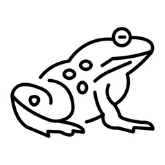 A line style icon showing frog