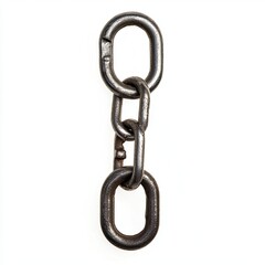 Obraz premium A section of metal chain links against a white background